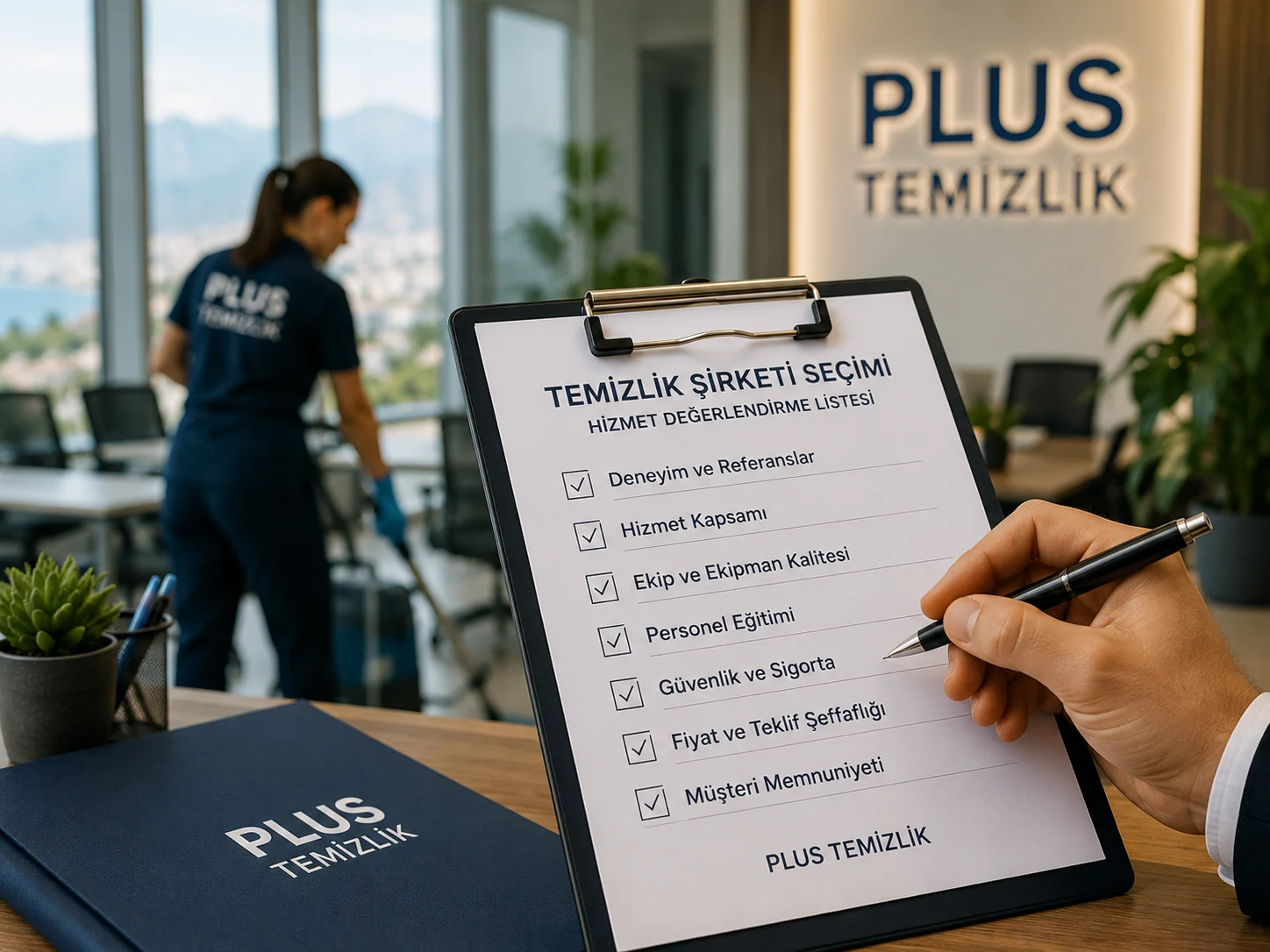 Antalya’da temizlik şirketi seçimi ve hizmet değerlendirmesini anlatan profesyonel temizlik görseli